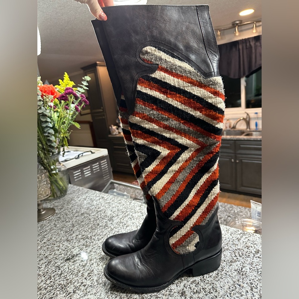 Freebird by Steven Cabal over the knee boots black,  detail size 8